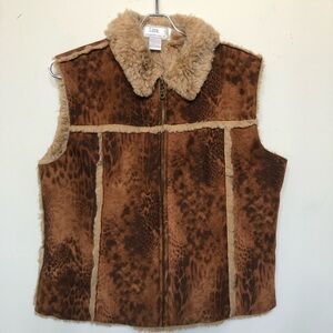 Vintage Y2K Tan and Brown Gilet